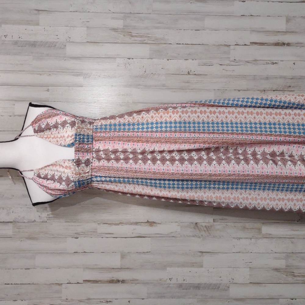 Lulu's Multi-Color Halter Top Maxi Dress